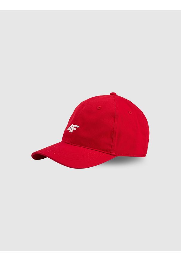 4f - 4F Czapka z daszkiem strapback uniseks - czerwona XS/S (56cm). Kolor: czerwony. Materiał: materiał, bawełna. Styl: klasyczny, casual