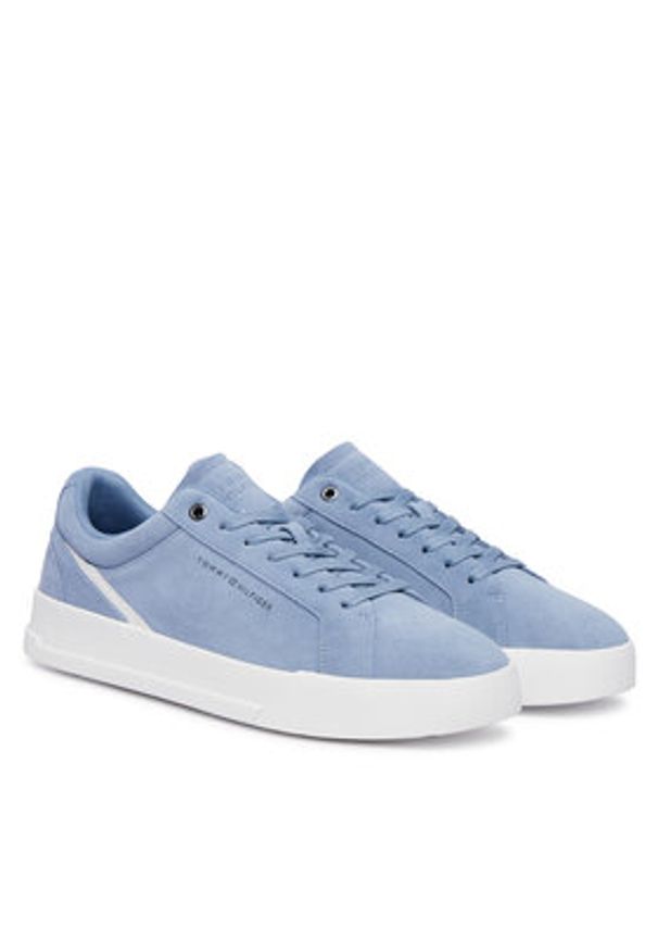 TOMMY HILFIGER - Tommy Hilfiger Sneakersy Th Court Premium Suede FM0FM05880 Niebieski. Kolor: niebieski. Materiał: skóra, zamsz
