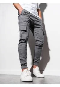 Ombre Clothing - Spodnie męskie joggery P1000 - szare - XXL. Kolor: szary. Materiał: bawełna, elastan #1