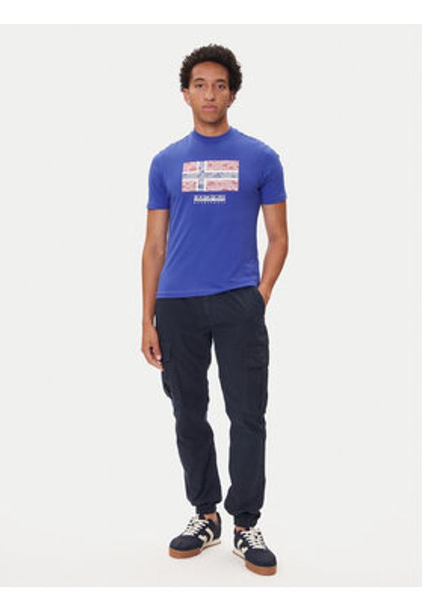 Napapijri T-Shirt S-Drapeau Ss NP0A891K Niebieski Regular Fit. Kolor: niebieski. Materiał: bawełna