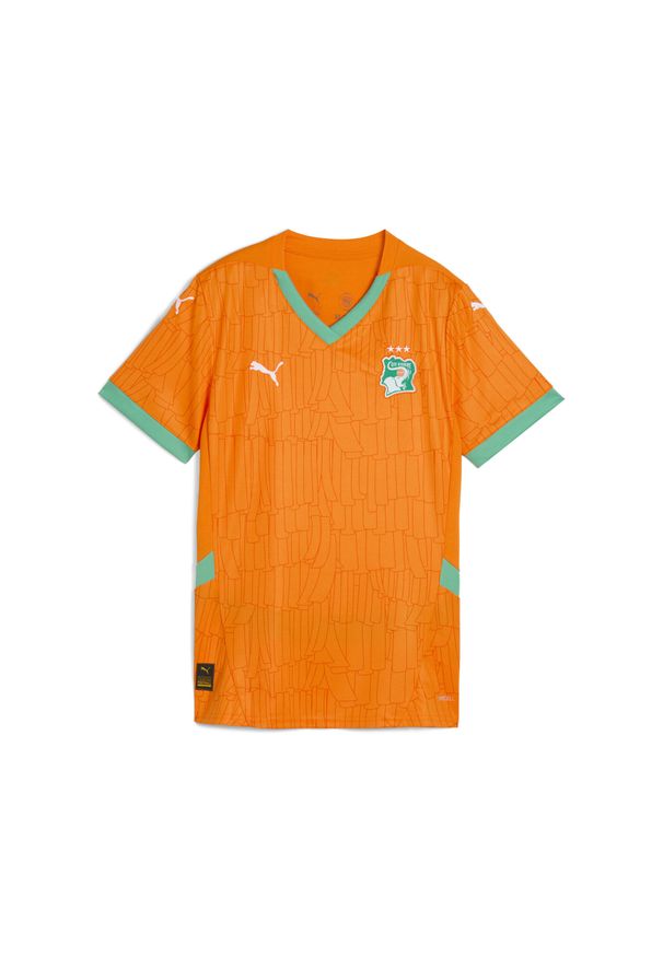 Puma - Damska koszulka domowa Wybrzeża Kości Słoniowej 2025 PUMA. Kolor: pomarańczowy, żółty, wielokolorowy, zielony. Wzór: aplikacja. Sport: piłka nożna