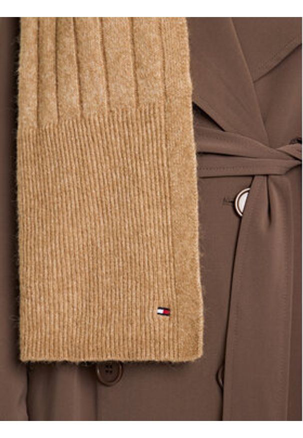 TOMMY HILFIGER - Tommy Hilfiger Szalik Flag Fluffy AW0AW17787 Beżowy. Kolor: beżowy. Materiał: poliester, materiał