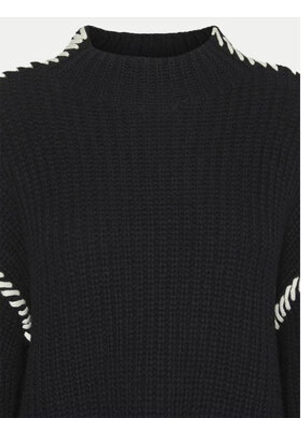 Vero Moda Sweter New Cream 10313514 Czarny Loose Fit. Kolor: czarny. Materiał: syntetyk