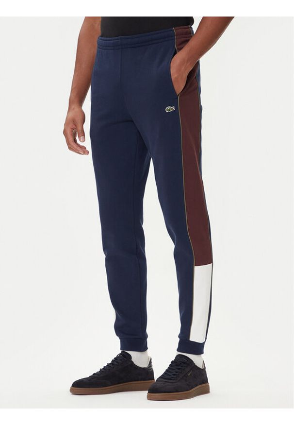Lacoste Spodnie dresowe XH5923 Granatowy Regular Fit. Kolor: niebieski. Materiał: bawełna