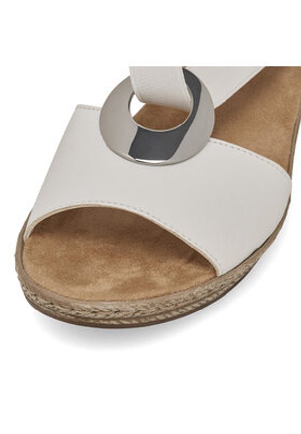 Rieker Sandały 624H6-81 Biały. Kolor: biały. Materiał: syntetyk