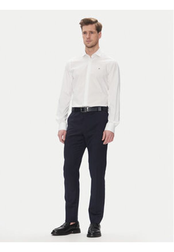 TOMMY HILFIGER - Tommy Hilfiger Koszula MW0MW39279 Biały Slim Fit. Kolor: biały. Materiał: bawełna
