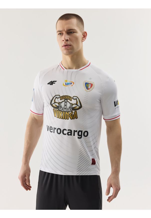 4f - 4F Koszulka klubowa wyjazdowa z sezonu 2023/24 męska 4F x Piast Gliwice - biała 3XL. Kolor: biały, wielokolorowy. Materiał: dzianina