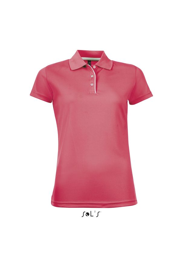 SOL'S - Damska koszulka polo Sol's Performer. Okazja: na co dzień. Typ kołnierza: polo. Kolor: wielokolorowy, czerwony, różowy. Styl: casual