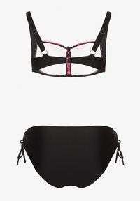 Born2be - Fuksjowe Bikini ze Ściągaczami Biustonosz i Majtki Figi Miladenna. Kolekcja: plus size. Kolor: różowy. Materiał: len. Wzór: aplikacja #6