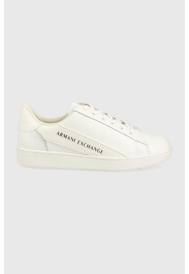 Armani Exchange sneakersy XUX082.XV262.M801 kolor biały. Nosek buta: okrągły. Zapięcie: sznurówki. Kolor: biały. Materiał: guma