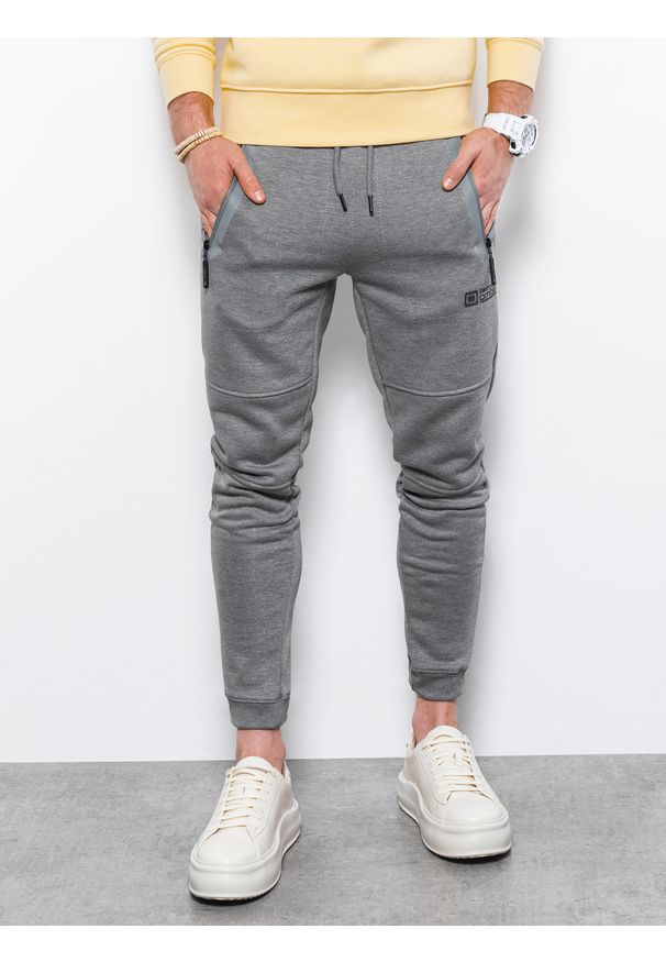 Szare spodnie Ombre Clothing melanż