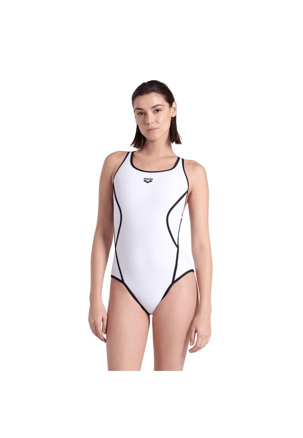 Damski kostium kąpielowy 1-częściowy Arena Pro-File. Kolor: wielokolorowy, biały, czarny