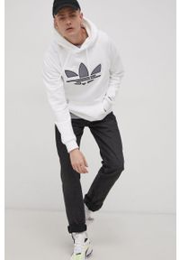 adidas Originals - Bluza bawełniana. Kolor: biały. Materiał: bawełna. Długość rękawa: raglanowy rękaw. Wzór: aplikacja #4