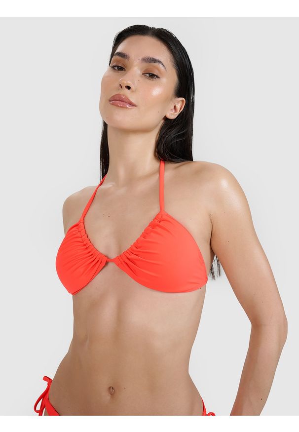 4f - 4F Góra od bikini damska - czerwona XL. Kolor: czerwony. Materiał: materiał, syntetyk, elastan