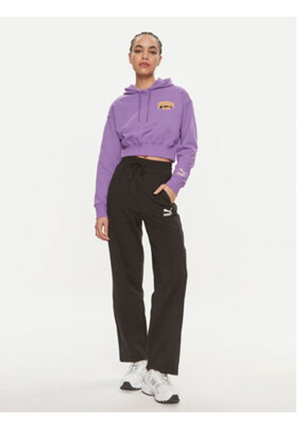 Puma Bluza For The Fanbase 624346 Fioletowy Relaxed Fit. Kolor: fioletowy. Materiał: bawełna