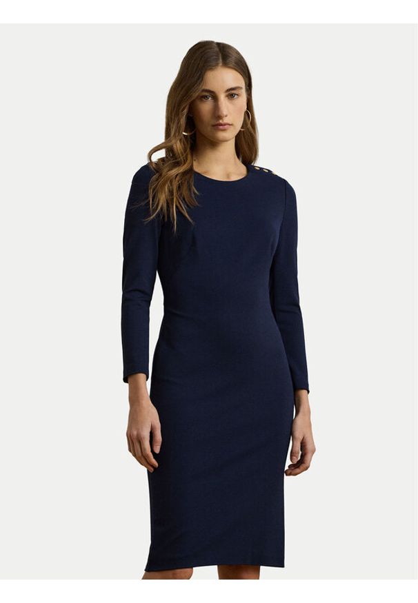 Lauren Ralph Lauren - LAUREN RALPH LAUREN Sukienka codzienna 200973403001 Granatowy Regular Fit. Okazja: na co dzień. Kolor: niebieski. Materiał: wiskoza. Typ sukienki: proste. Styl: casual