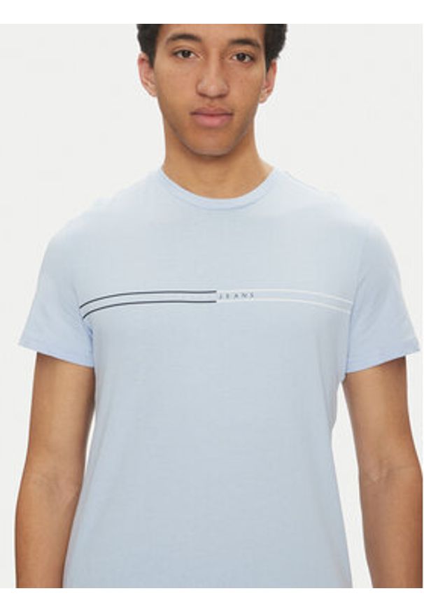 Tommy Jeans T-Shirt Entry Graphic DM0DM20779 Niebieski Slim Fit. Kolor: niebieski. Materiał: bawełna