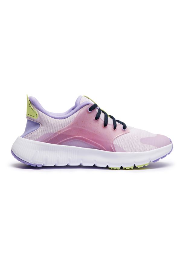 Decathlon - Buty do chodzenia damskie Newfeel SW500.1 stopa standardowa. Okazja: na spacer. Zapięcie: sznurówki. Kolor: fioletowy. Materiał: materiał. Sport: turystyka piesza