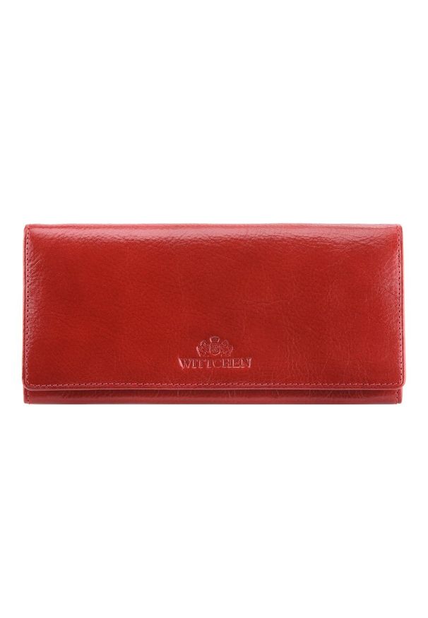 Wittchen - Damski portfel ze skóry duży. Kolor: czerwony. Materiał: skóra