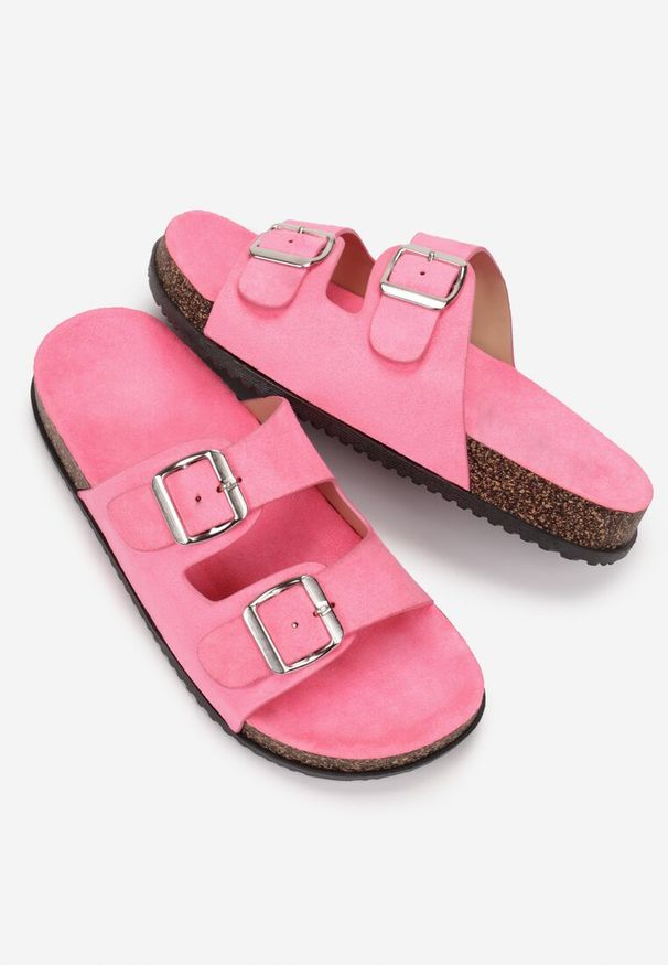 Born2be - Fuksjowe Klapki Kleogoria. Nosek buta: okrągły. Kolor: różowy. Materiał: jeans