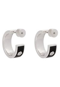 Coach Kolczyki Enamel Horse & Carriage Hoop Earrings 37479036RHO003 Czarny. Materiał: metalowe. Kolor: czarny