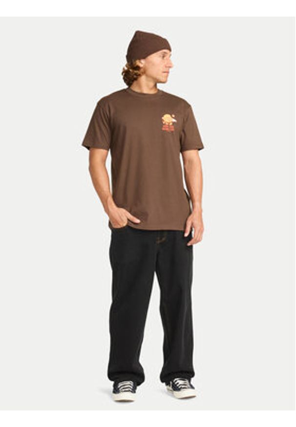 Billabong T-Shirt Gimmicks EBYZT00363 Brązowy Regular Fit. Kolor: brązowy. Materiał: bawełna