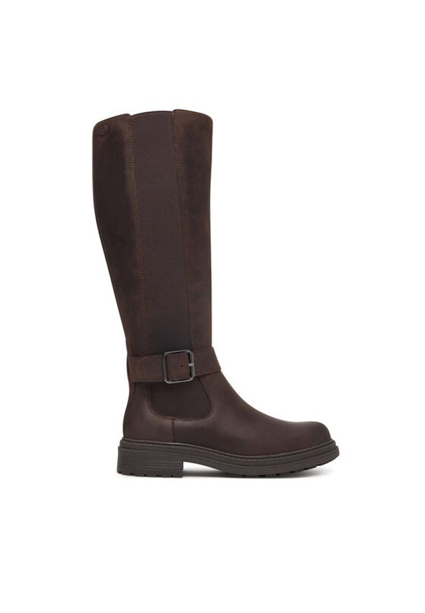 Clarks Kozaki Orinoco3 Tall 26182900 Brązowy. Kolor: brązowy. Materiał: skóra