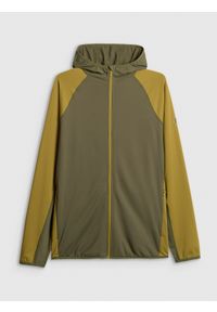 4f - 4F Bluza trekkingowa regular z kapturem męska - khaki M. Typ kołnierza: kaptur. Kolor: oliwkowy, brązowy, wielokolorowy. Długość: długie #1