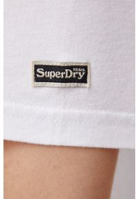 Superdry T-shirt bawełniany kolor biały. Okazja: na co dzień. Kolor: biały. Materiał: bawełna. Wzór: nadruk. Styl: casual