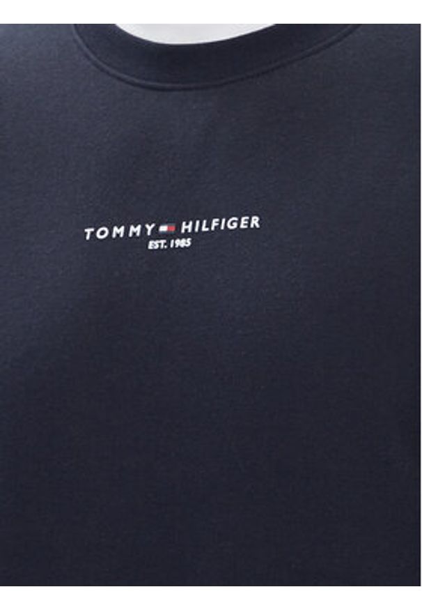 TOMMY HILFIGER - Tommy Hilfiger Bluza Small Logo MW0MW37471 Granatowy Regular Fit. Kolor: niebieski. Materiał: bawełna