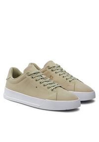 TOMMY HILFIGER - Tommy Hilfiger Sneakersy Th Court X Ventile 1D2 FM0FM05114 Beżowy. Kolor: beżowy. Materiał: materiał #4