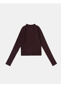 Sinsay - Prążkowany golf - bordowy. Typ kołnierza: golf. Kolor: czerwony. Materiał: prążkowany #1
