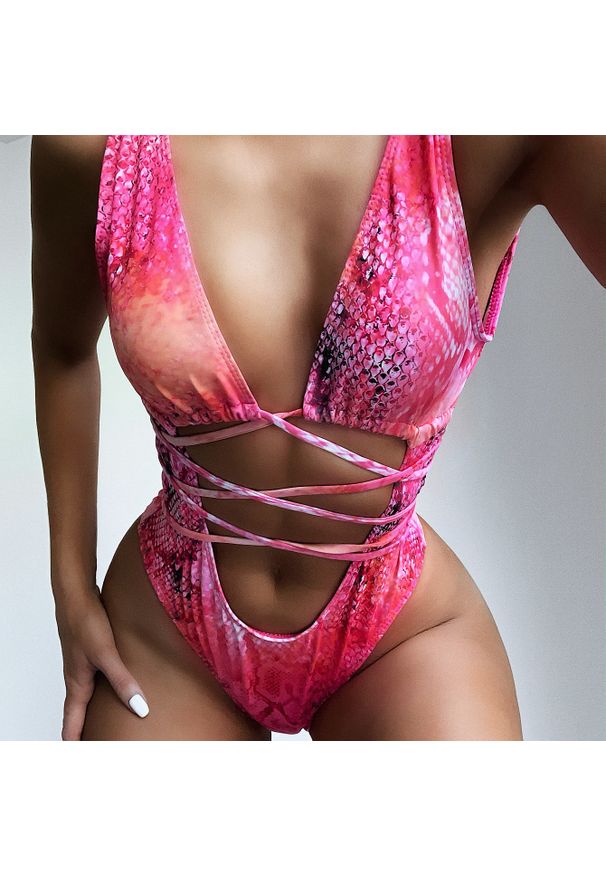 Intica - Jednoczęściowy strój kąpielowy z wycięciami na plażę i basen Rhonda. Materiał: materiał