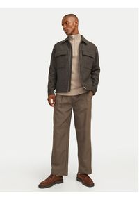 Jack & Jones Sweter Pannel 12258473 Beżowy Regular Fit. Kolor: beżowy. Materiał: syntetyk, bawełna #5