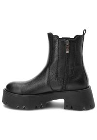 Czarne Botki Lemar Damskie Modne Skórzane Buty. Kolor: czarny. Materiał: skóra. Szerokość cholewki: normalna. Sezon: jesień #6