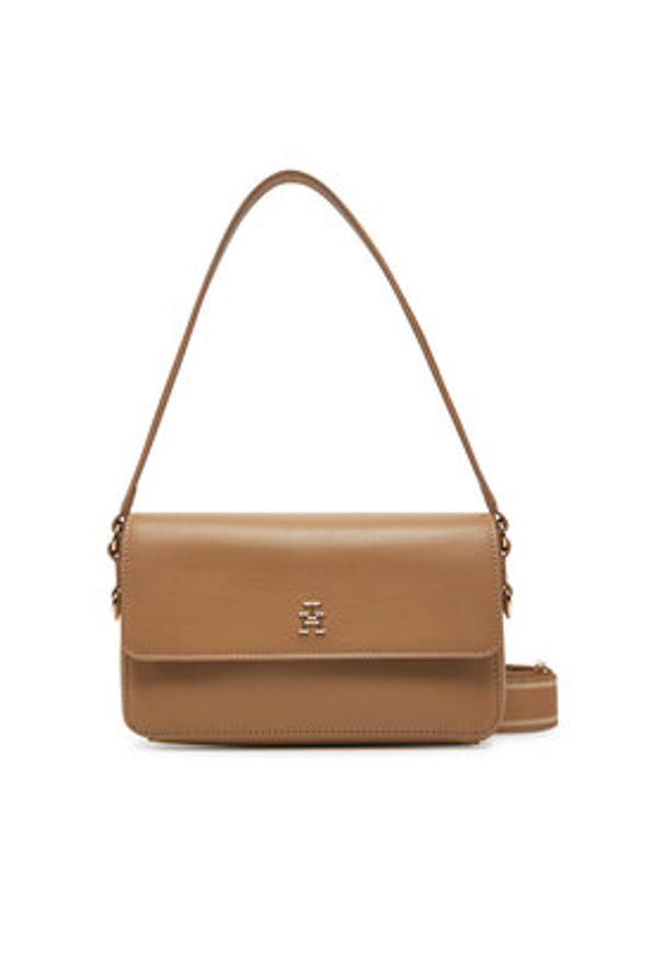 TOMMY HILFIGER - Tommy Hilfiger Torebka Th Distinct Conv Crossover AW0AW17219 Brązowy. Kolor: brązowy. Materiał: skórzane