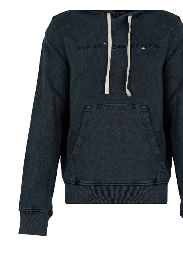 Diesel Bluza "Ginn Hood" | A06520-0HFAZ | Mężczyzna | Szary. Okazja: na co dzień. Typ kołnierza: kaptur. Kolor: szary. Materiał: bawełna. Wzór: nadruk. Styl: casual, elegancki