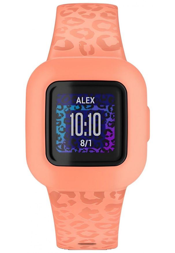 GARMIN - Garmin Vivofit Junior 3 Leopard Pomarańczowy. Kolor: pomarańczowy