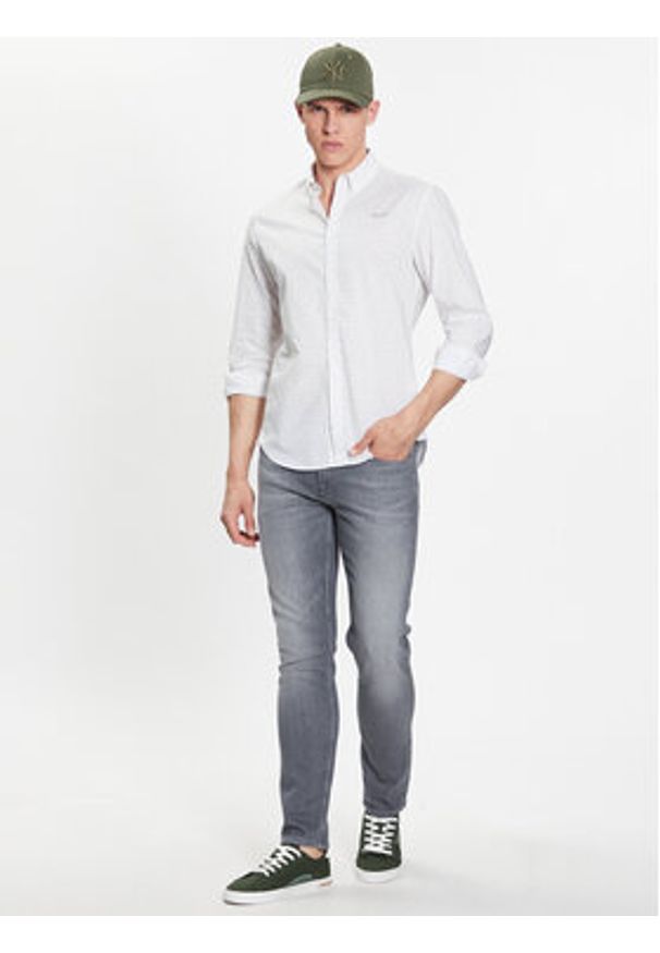 Pepe Jeans Koszula PM308023 Biały Slim Fit. Kolor: biały. Materiał: bawełna