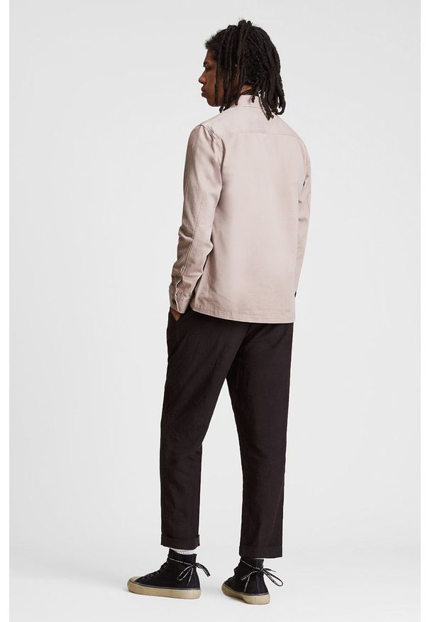 AllSaints Kurtka męska kolor szary przejściowa. Okazja: na co dzień. Kolor: szary. Styl: casual