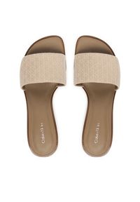Calvin Klein Klapki Block Heel Sandal Aop HW0HW03016 Beżowy. Kolor: beżowy. Materiał: materiał #5