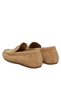 TOMMY HILFIGER - Tommy Hilfiger Mokasyny Flag Soft Suede Driver Loafer FW0FW08558 Brązowy. Kolor: brązowy. Materiał: zamsz, skóra #4