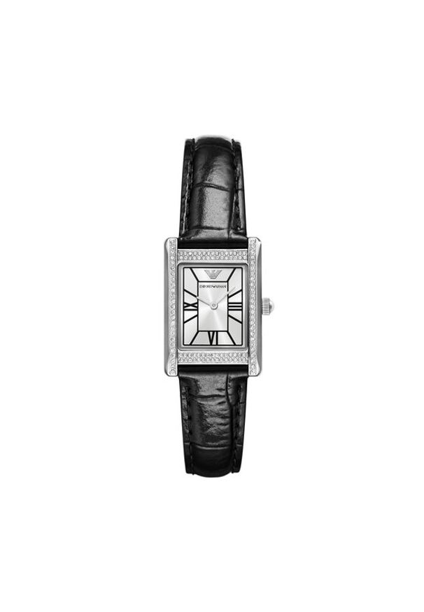 Emporio Armani Zegarek Genni AR11623 Czarny. Kolor: czarny. Materiał: skóra