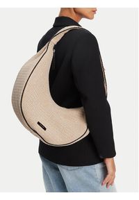 Calvin Klein Torebka Pinched Raffia Large Shoulder Ba LV04F3060G Beżowy. Kolor: beżowy #5
