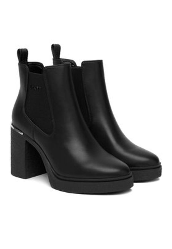 DKNY Botki Tarquin Platform B K4554905 Czarny. Kolor: czarny. Materiał: skóra. Obcas: na platformie