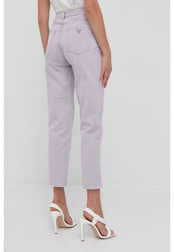 Guess Jeansy Mom Jean damskie high waist. Stan: podwyższony. Kolor: fioletowy