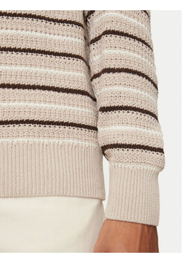 Jack & Jones - Jack&Jones Sweter Bronx 12264080 Beżowy Regular Fit. Kolor: beżowy. Materiał: syntetyk
