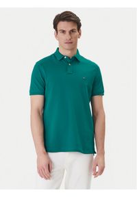 TOMMY HILFIGER - Tommy Hilfiger Polo 1985 MW0MW17770 Zielony Regular Fit. Typ kołnierza: polo. Kolor: zielony. Materiał: bawełna #1
