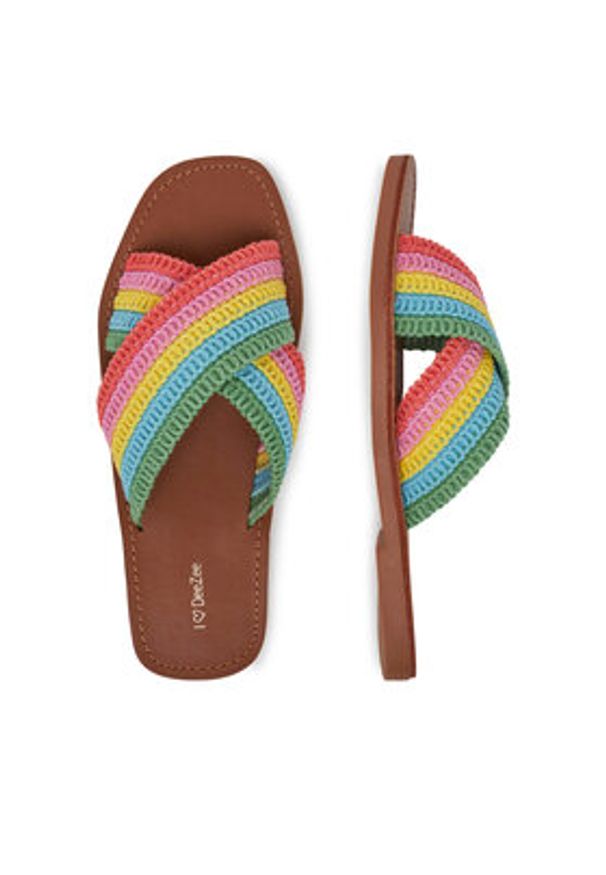 DeeZee Klapki E4736-1 Kolorowy. Materiał: materiał. Wzór: kolorowy