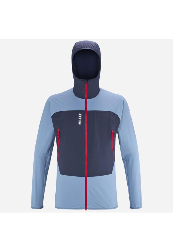 Kurtka softshell męska Millet Fusion XCS Hoodie M active fit. Kolor: niebieski. Materiał: softshell. Sport: wspinaczka